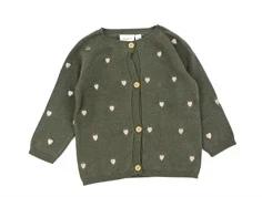 Name It dusty olive hjerter cardigan